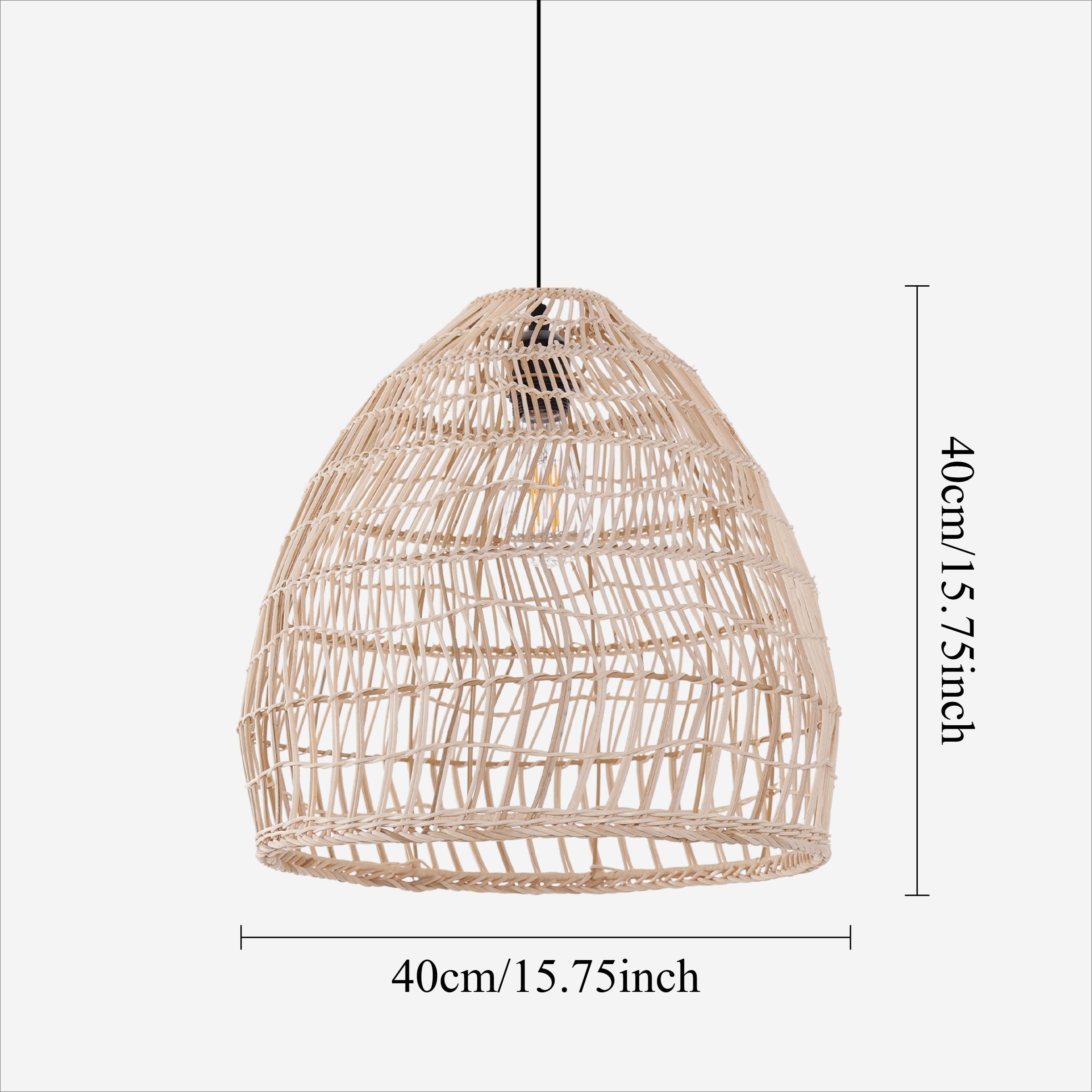 Rattan Pendant Light for Kitchen with Woven Dome Design for Rustic Interiors