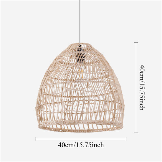 Rattan Pendant Light for Kitchen with Woven Dome Design for Rustic Interiors