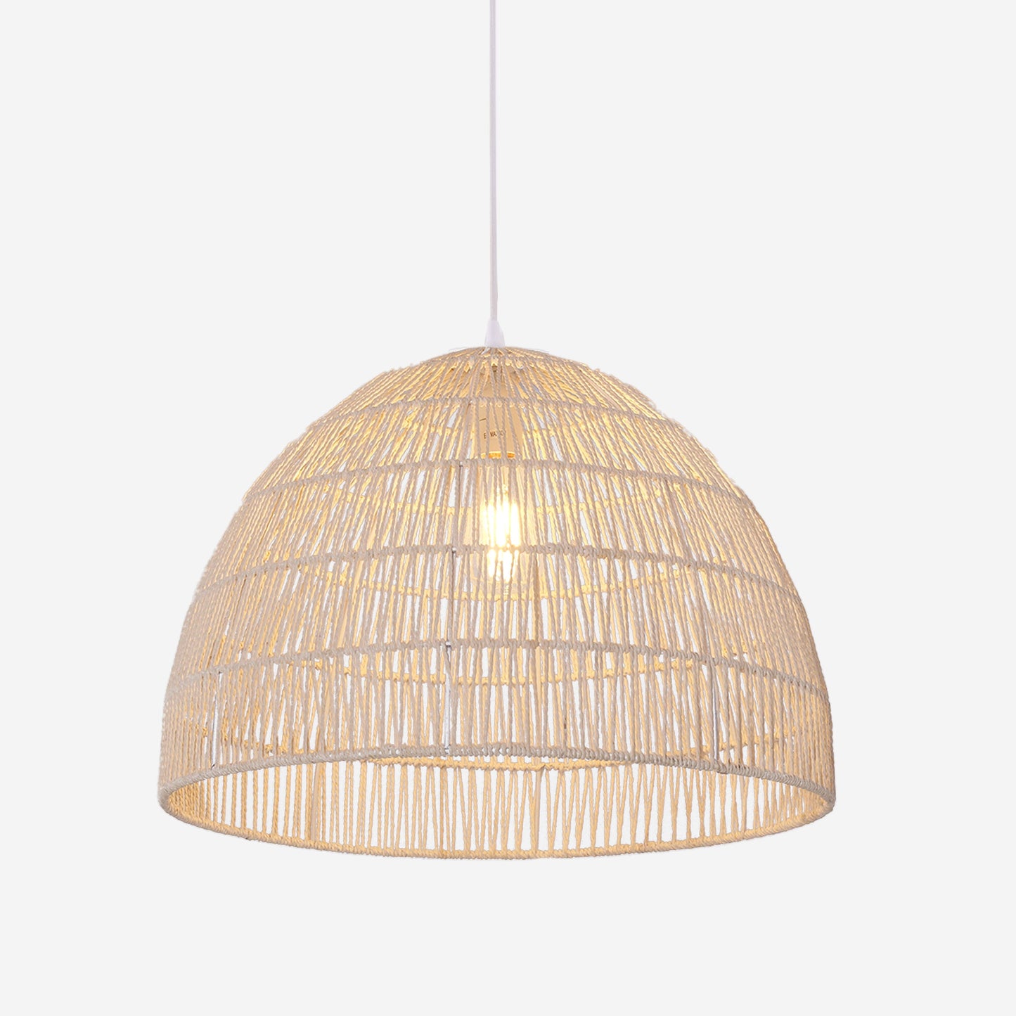 Living Nest UK Handwoven Paper Rope Dome Pendant Light with Iron Frame Living Nest UK