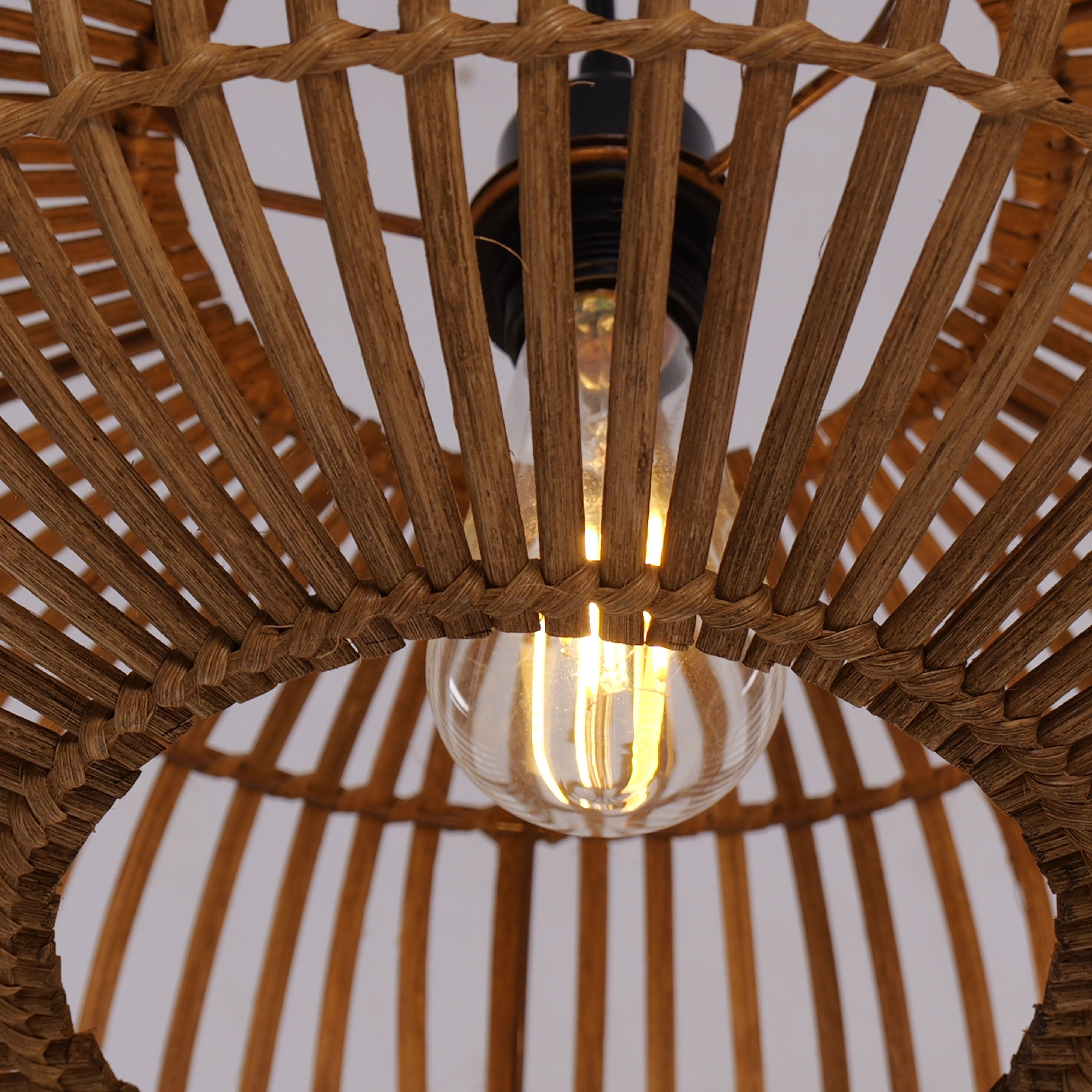 Living Nest UK Natural Bamboo Woven Round Pendant Light for Warm Interiors Living Nest UK