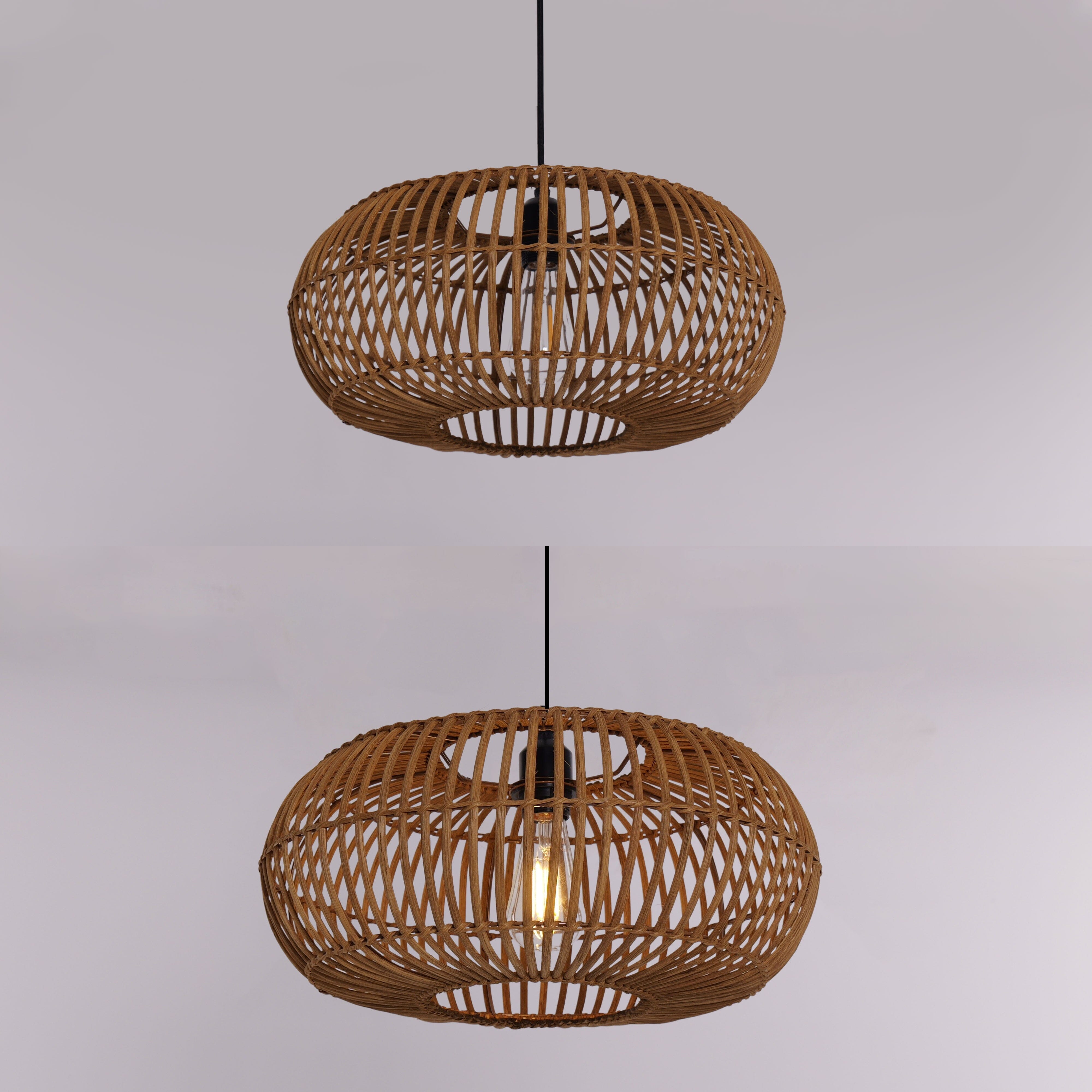Living Nest UK Natural Bamboo Woven Round Pendant Light for Warm Interiors Living Nest UK