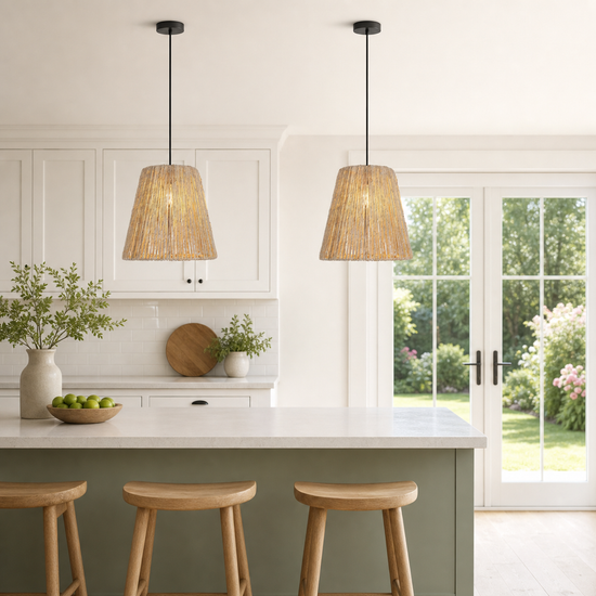 Rustic Hemp Rope Woven Pendant Light for Cozy Interiors