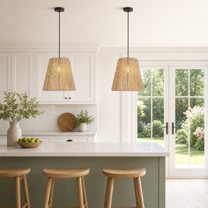 Rustic Hemp Rope Woven Pendant Light for Cozy Interiors