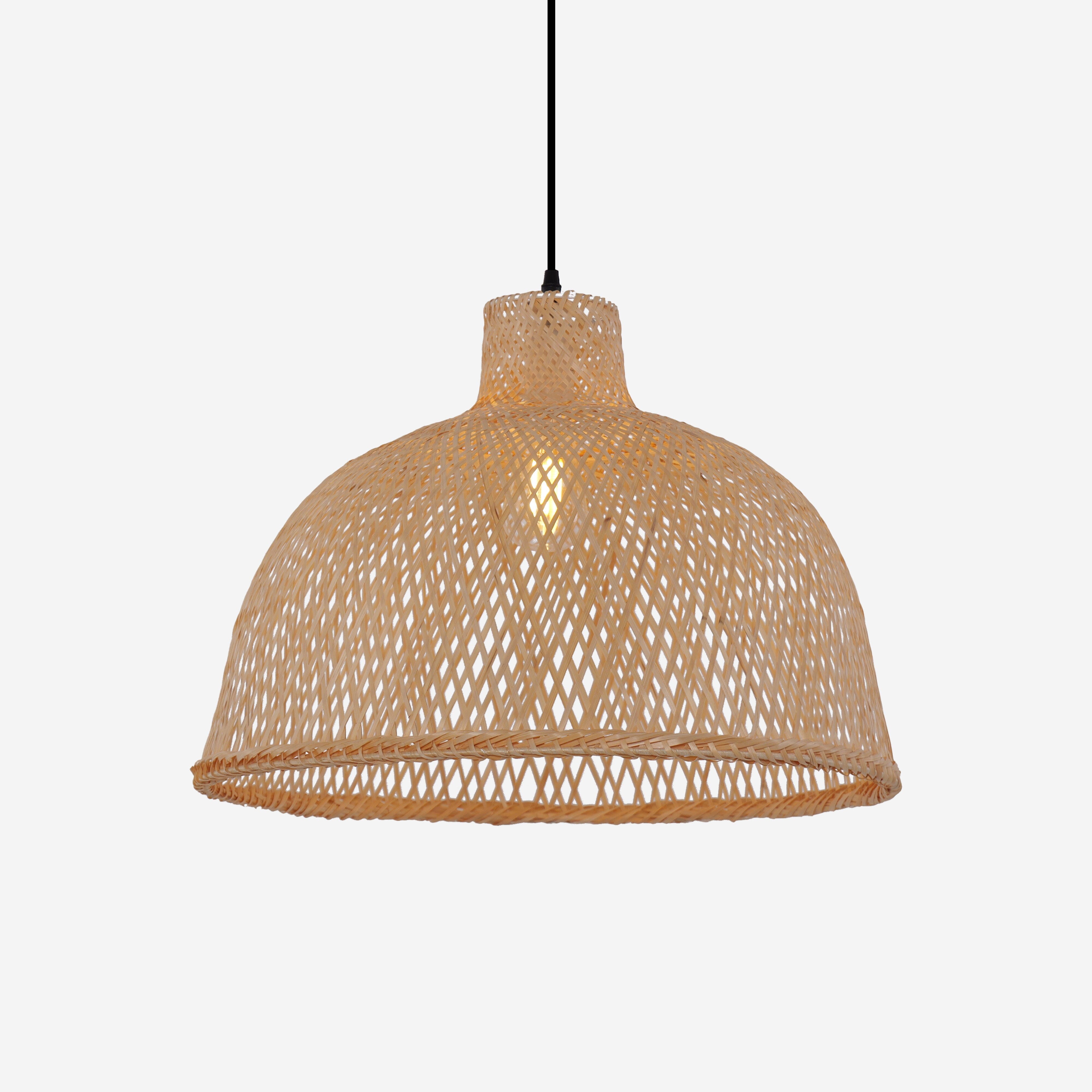 Living Nest UK Natural Bamboo Woven Dome Pendant Light for Cozy Spaces Living Nest UK