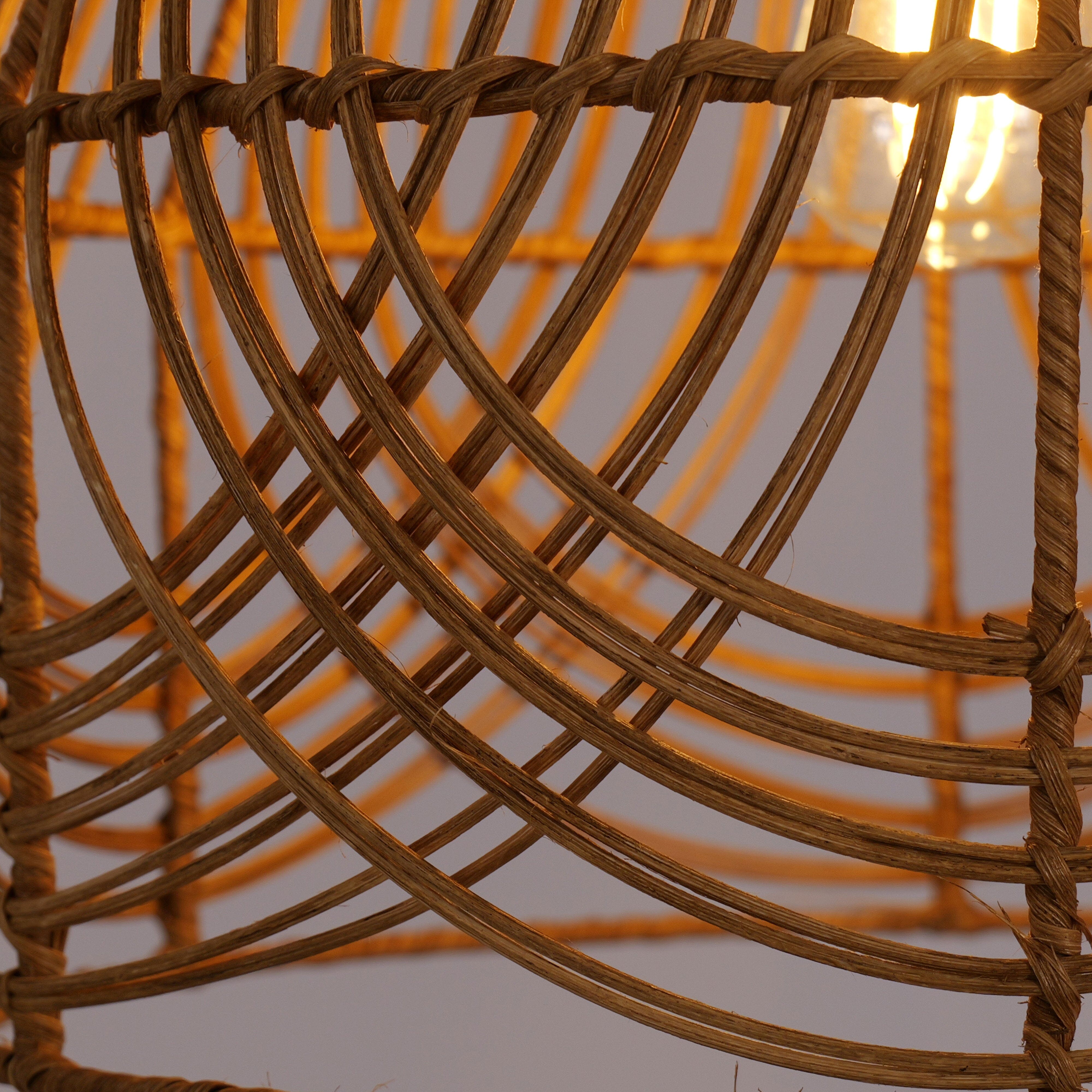Living Nest UK Rustic Woven Rattan Pendant Light for Living Spaces Living Nest UK