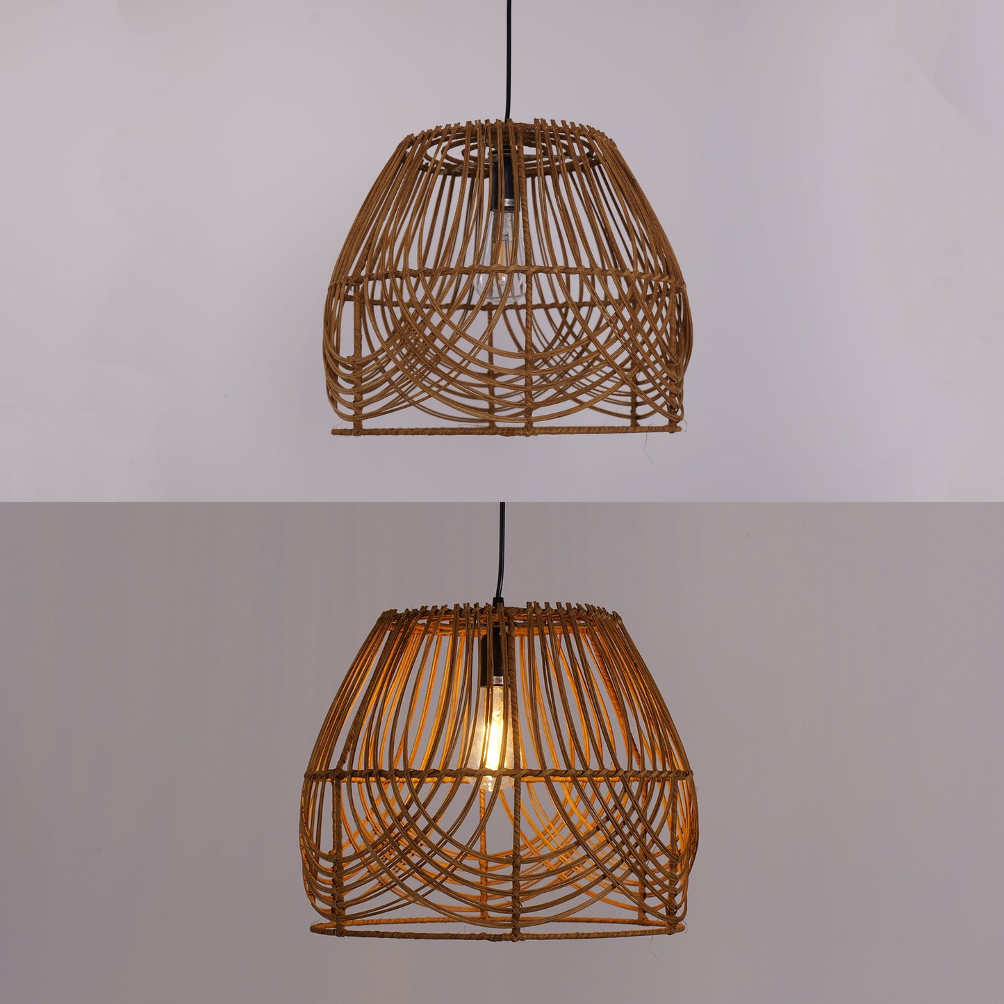 Living Nest UK Rustic Woven Rattan Pendant Light for Living Spaces Living Nest UK