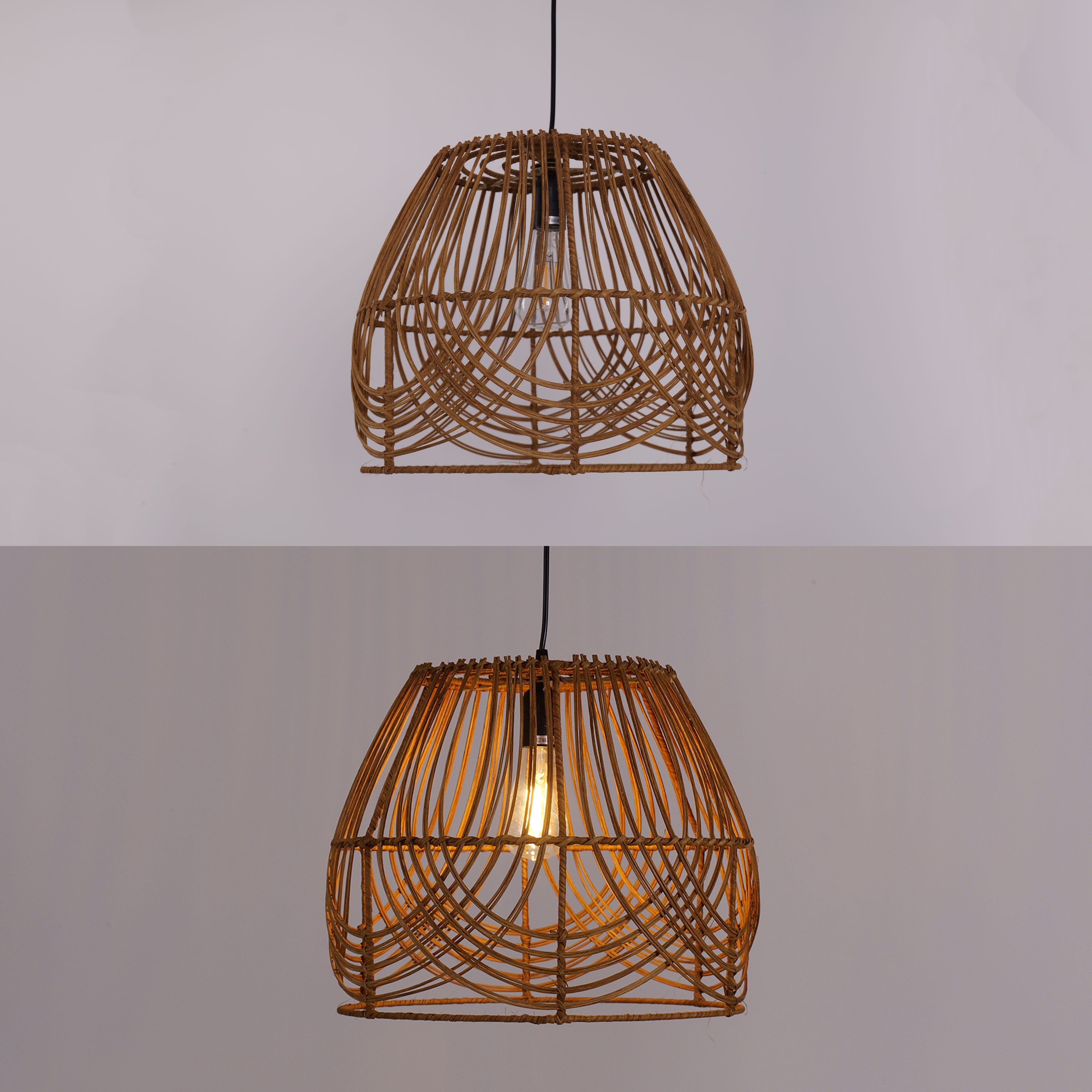 Living Nest UK Rustic Woven Rattan Pendant Light for Living Spaces Living Nest UK