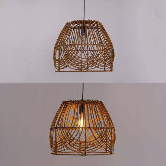 Living Nest UK Rustic Woven Rattan Pendant Light for Living Spaces Living Nest UK