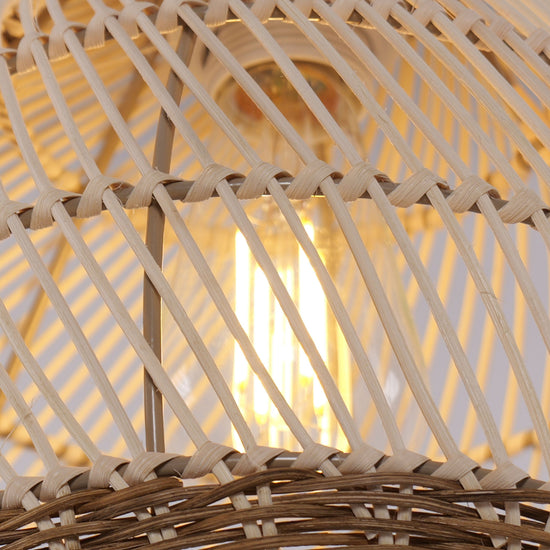Living Nest UK Handwoven Boho Teardrop Design Rattan Iron Pendant Light Living Nest UK