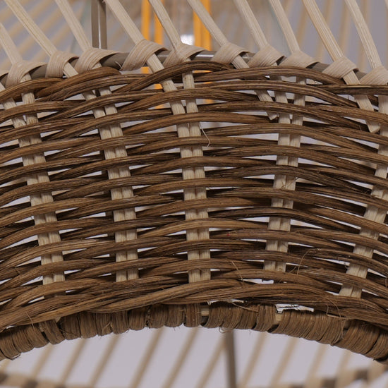Living Nest UK Handwoven Boho Teardrop Design Rattan Iron Pendant Light Living Nest UK