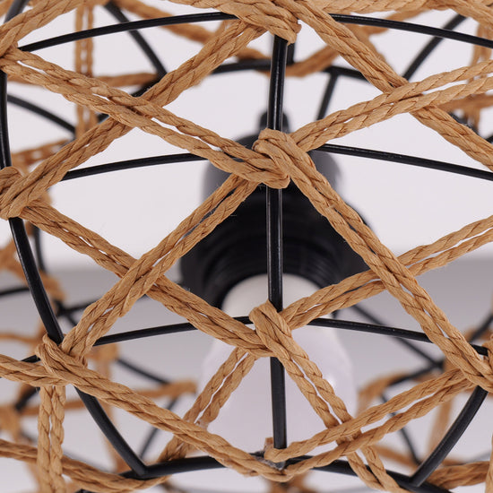 Living Nest UK Handwoven Rustic Cozy Natural Design Paper Rope Pendant Light Living Nest UK