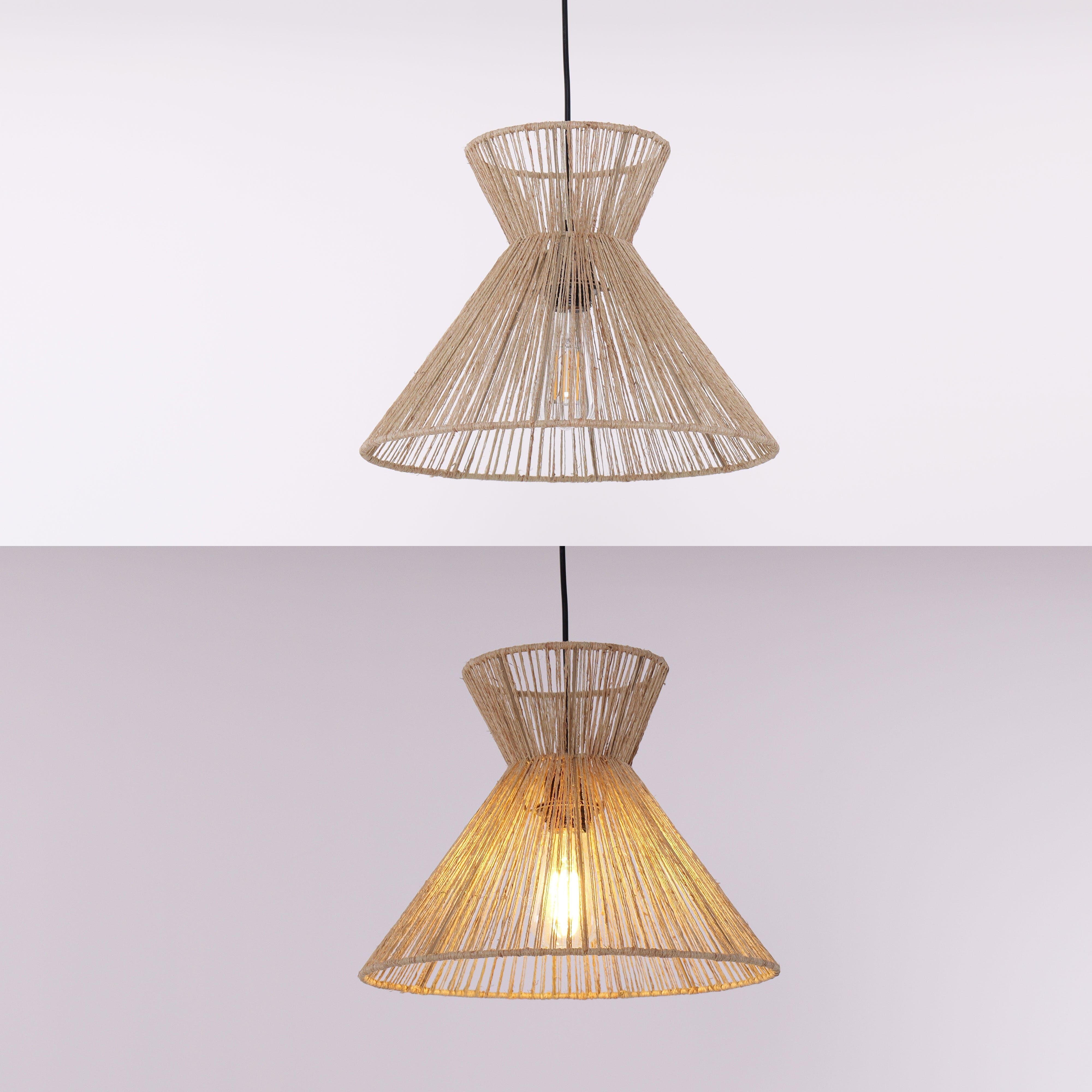 Living Nest UK Handcrafted Paper Rope Pendant Light for Cozy Living Spaces Living Nest UK