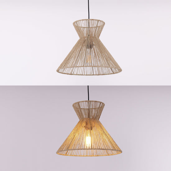 Living Nest UK Handcrafted Paper Rope Pendant Light for Cozy Living Spaces Living Nest UK