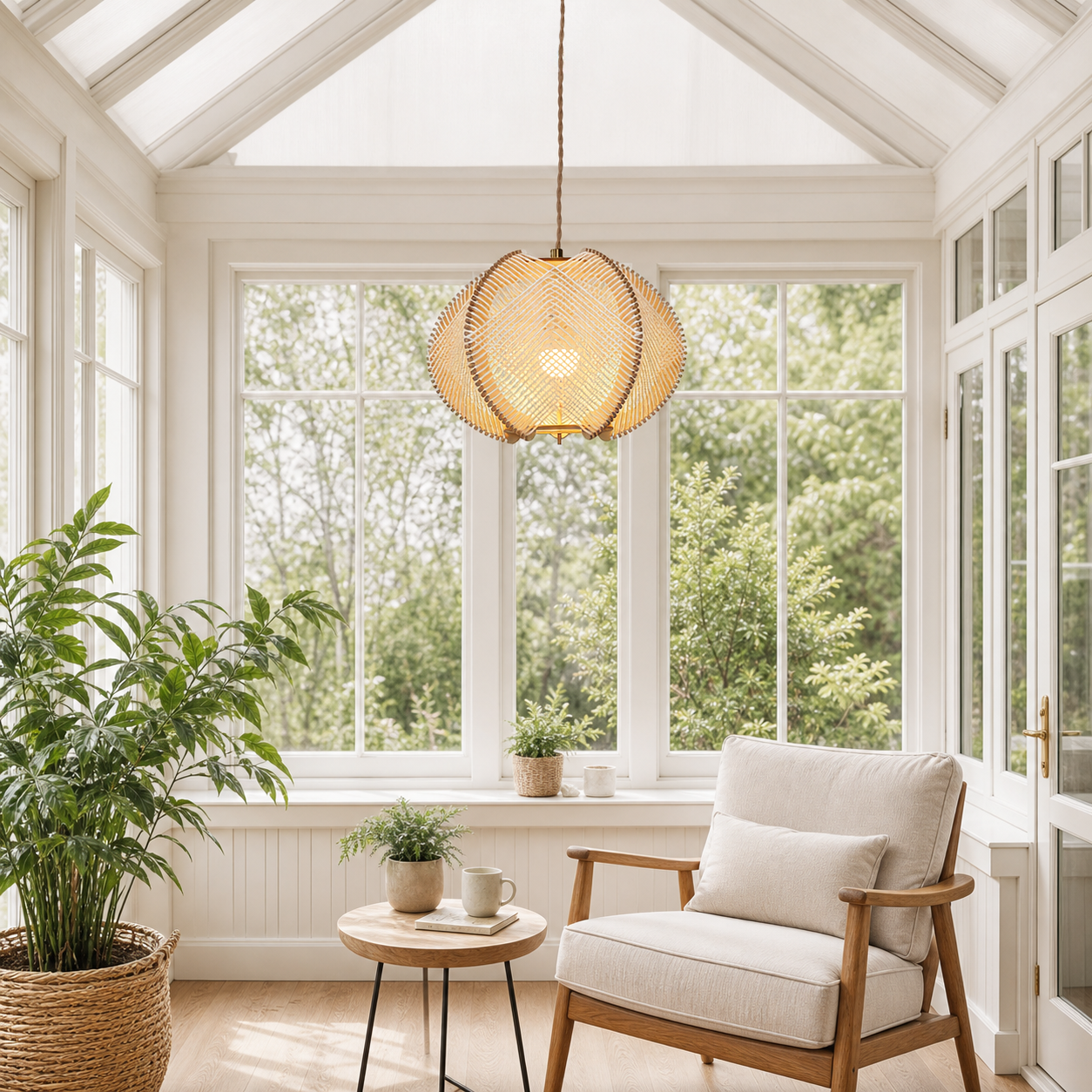 Charming Ceiling Light Rustic Elegance with Paper Rope