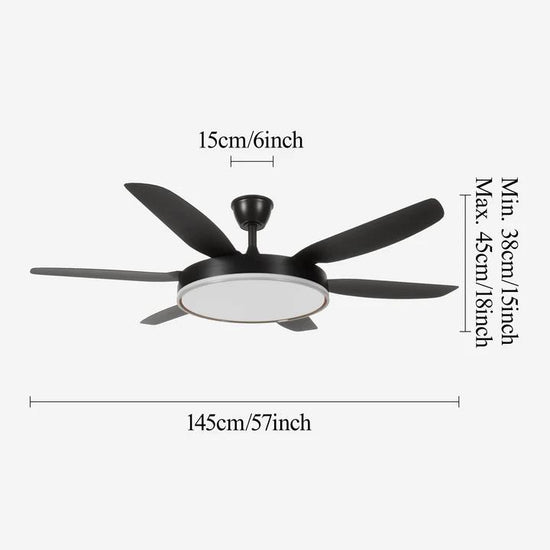 Black 56inch Ceiling Fan Light with Remote