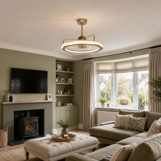 Modern Reversible 3-Blades Metal Ceiling Fan with LED Light