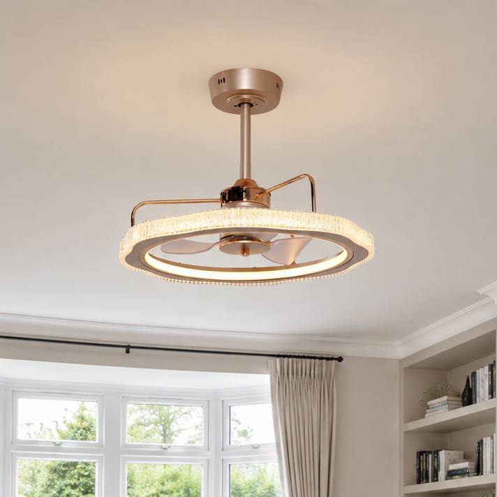 Modern Reversible 3-Blades Metal Ceiling Fan with LED Light