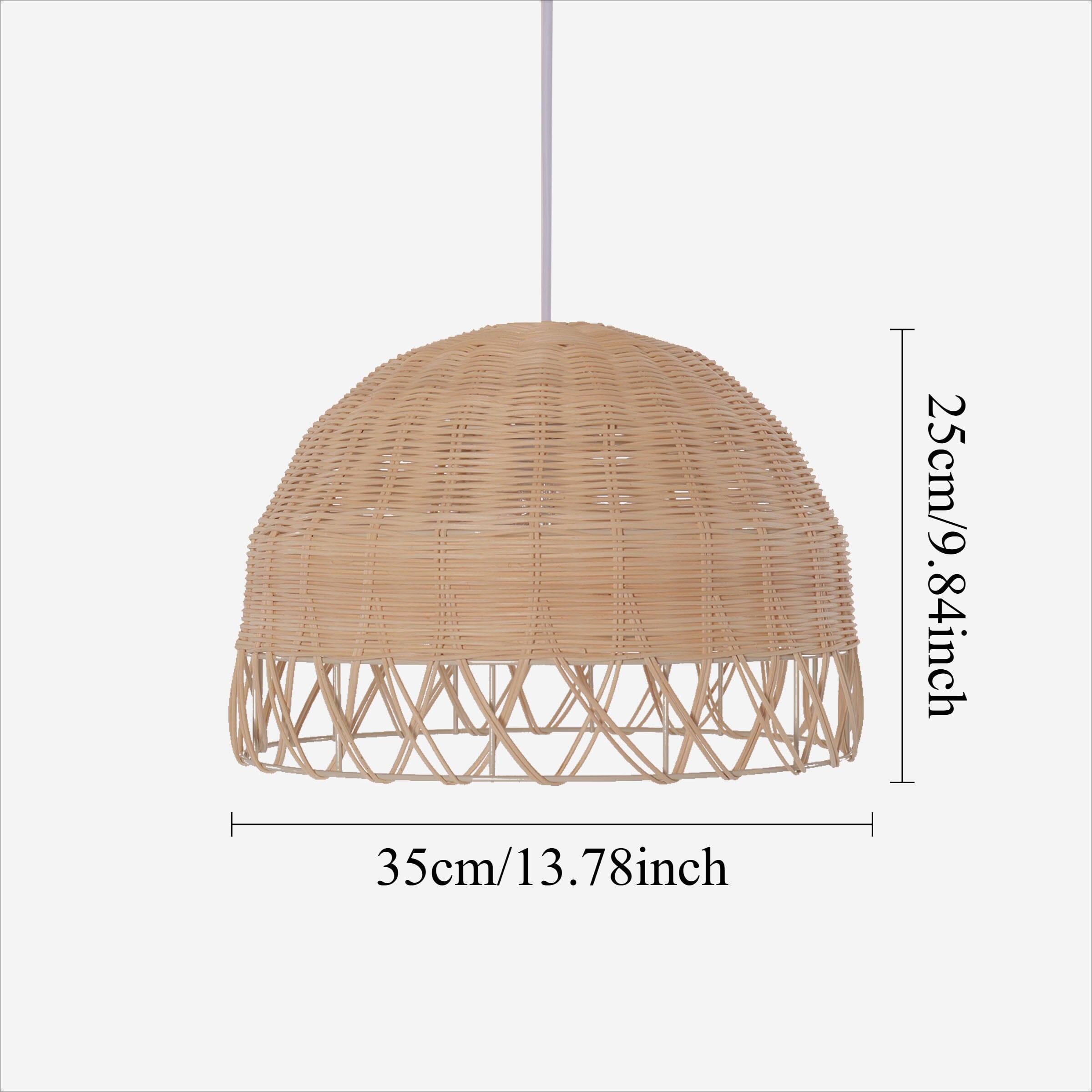 Lightsin Boho Half Sphere Rattan Pendant Light Lightsin UK 