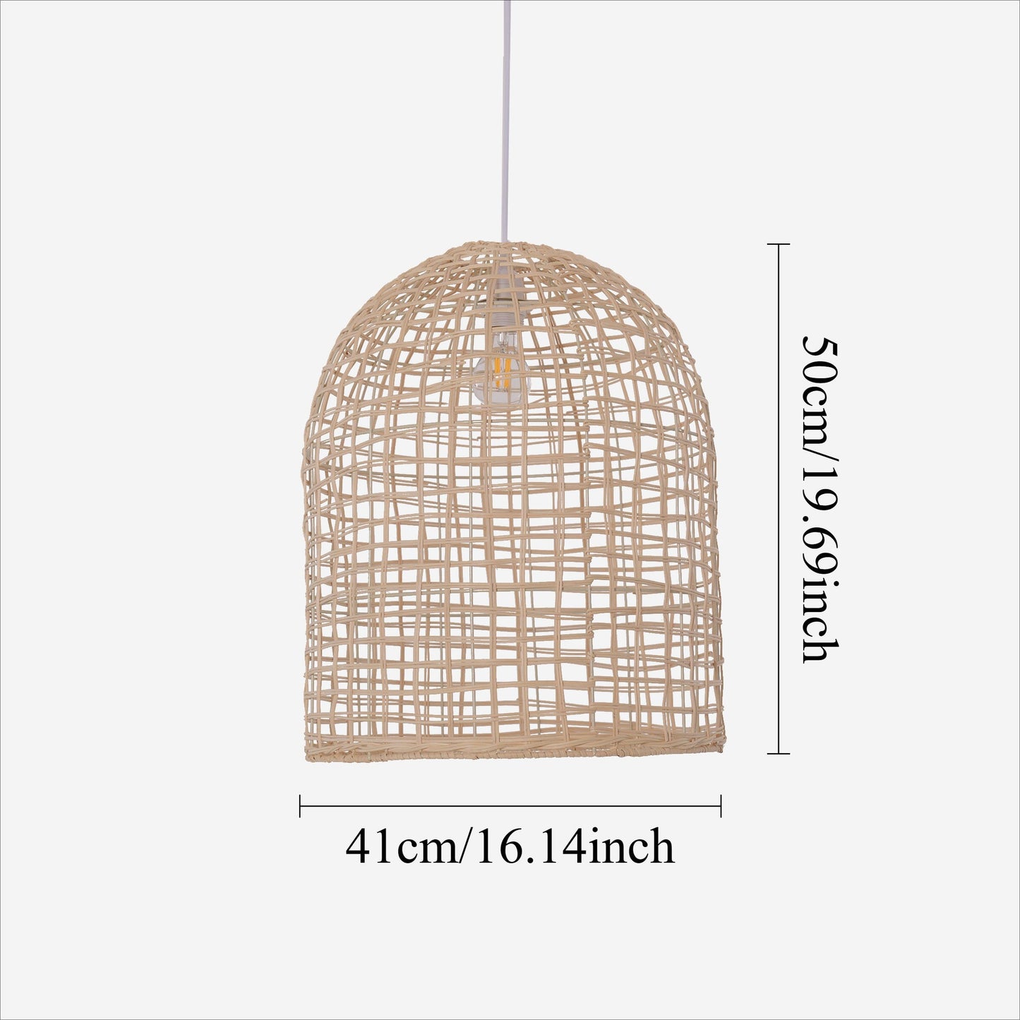 Lightsin Natural Cage Shape Rattan Pendant Light Lightsin UK 