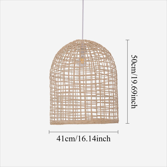 Lightsin Natural Cage Shape Rattan Pendant Light Lightsin UK 
