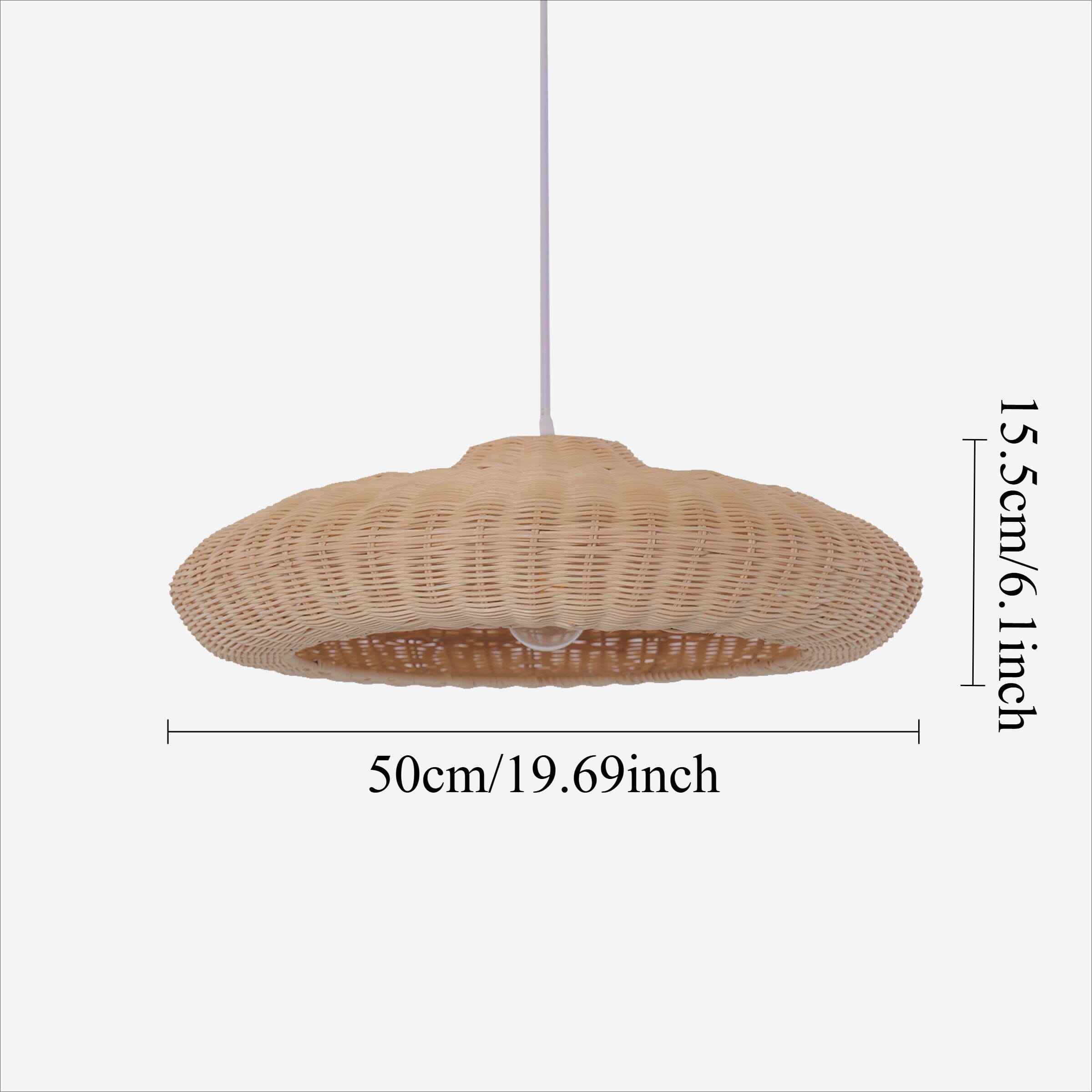 Lightsin Japanese Shell-Inspired Rattan Pendant Light Natural Serenity Lightsin UK 
