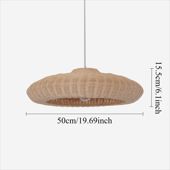 Lightsin Japanese Shell-Inspired Rattan Pendant Light Natural Serenity Lightsin UK 