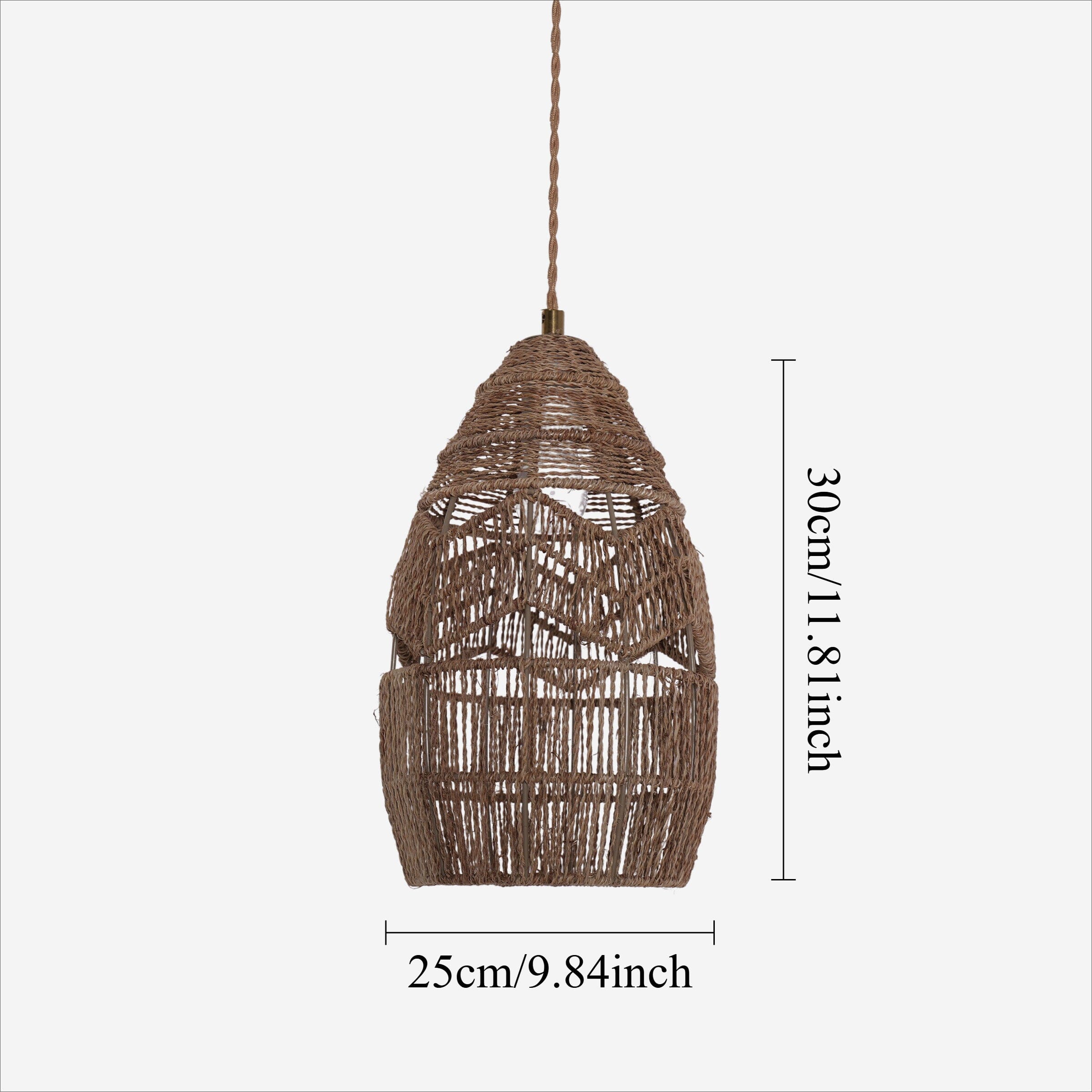 Living Nest UK Handwoven Rattan Bell Pendant Light for Dining Room Decor Living Nest UK