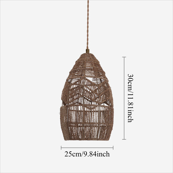 Living Nest UK Handwoven Rattan Bell Pendant Light for Dining Room Decor Living Nest UK