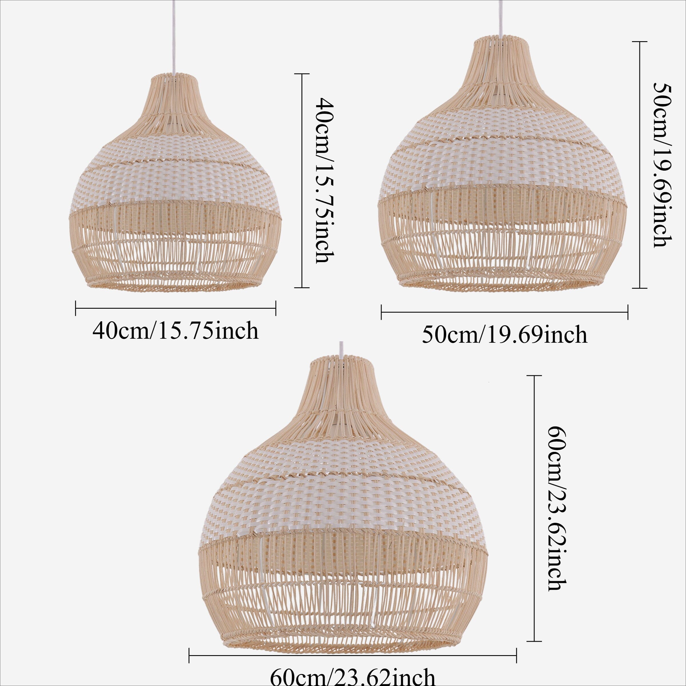 Living Nest UK Handwoven Rattan Pendant Light for Kitchen and Boho-Style Interiors Living Nest UK