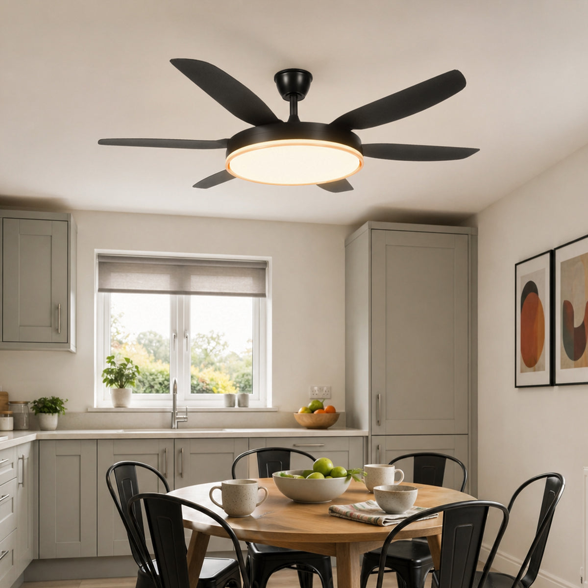 Black 56inch Ceiling Fan Light with Remote