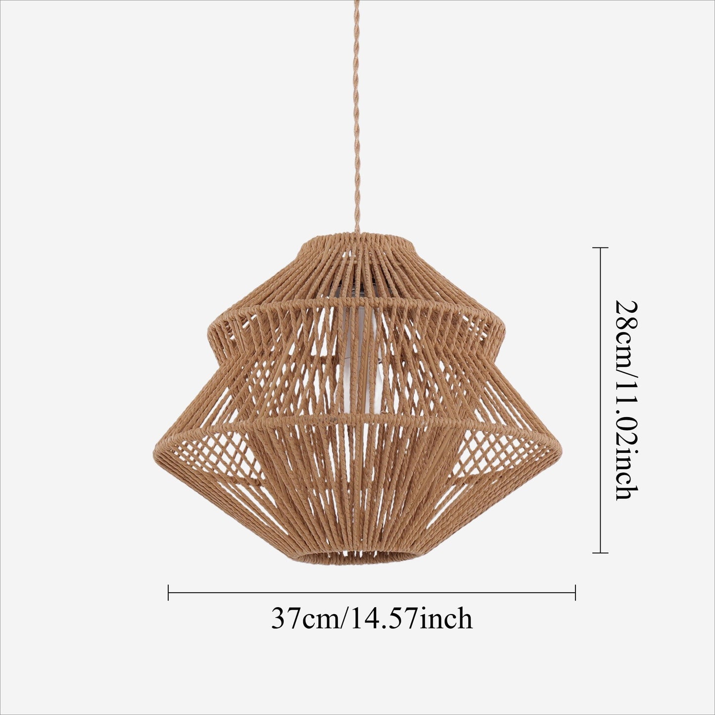 Living Nest UK Rustic Paper Rope Iron Pendant Light Living Nest UK