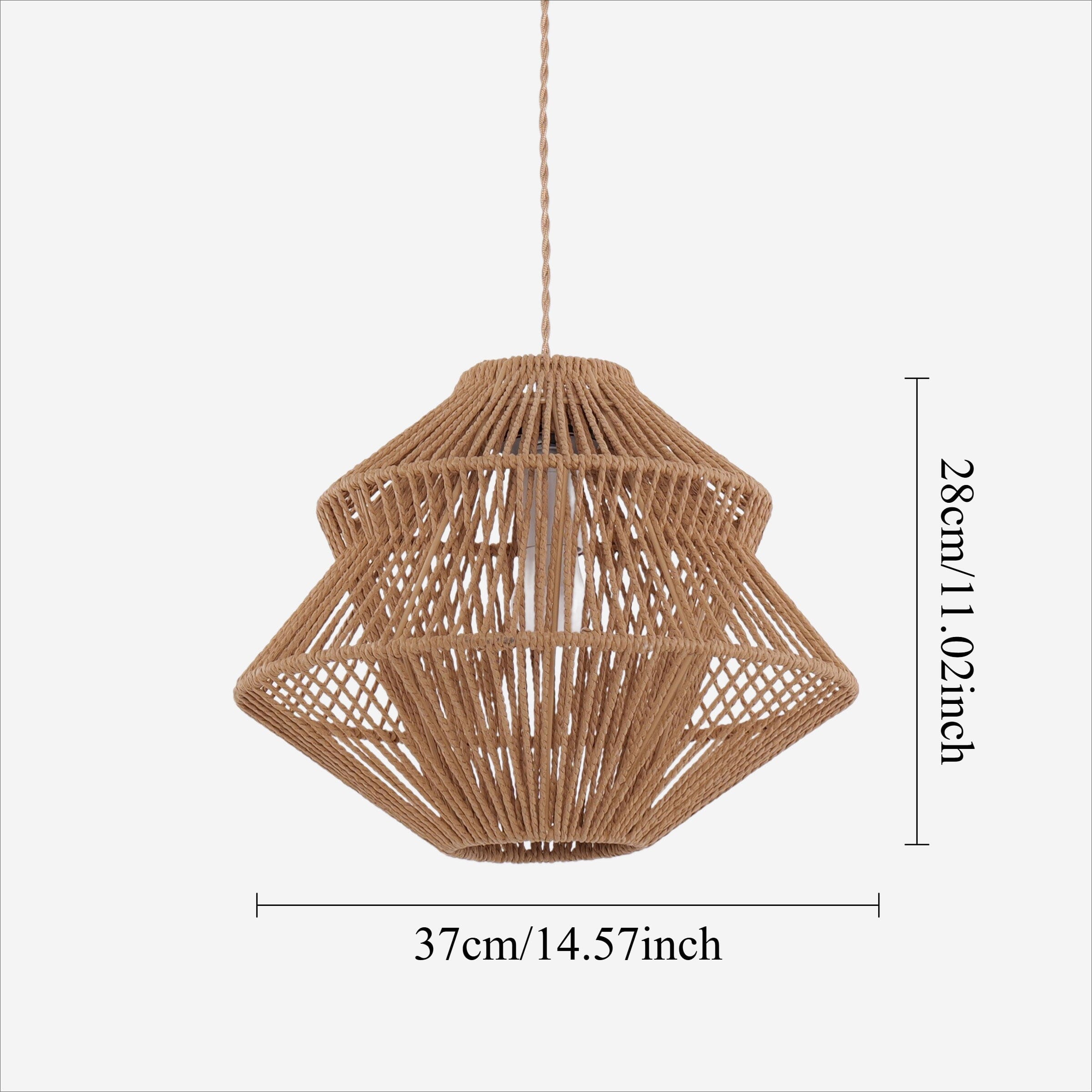 Living Nest UK Rustic Paper Rope Iron Pendant Light Living Nest UK