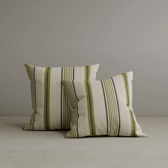 Cottonfy Square Exclusive Design Cushion in Green Striped Cotton Linen, 45*45CM Living and Home 