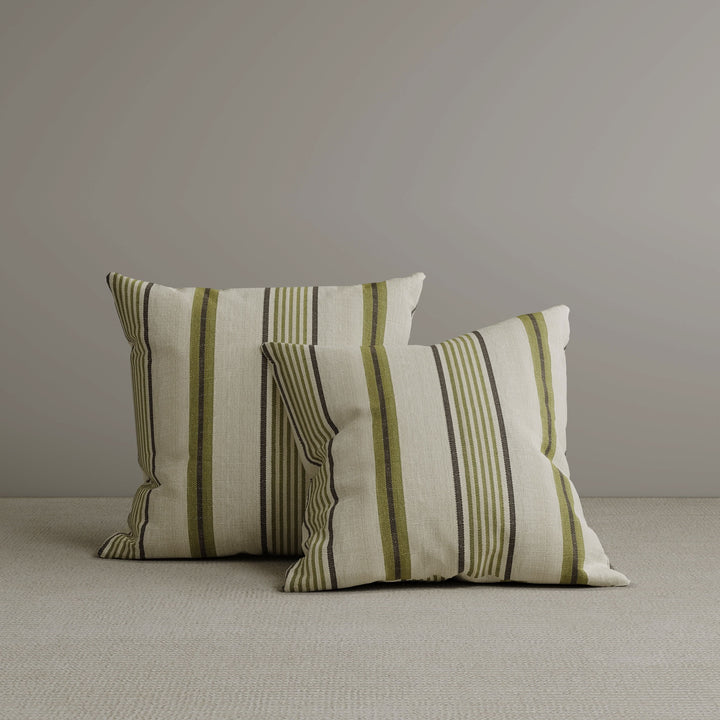 Cottonfy Square Exclusive Design Cushion in Green Striped Cotton Linen, 45*45CM Living and Home 