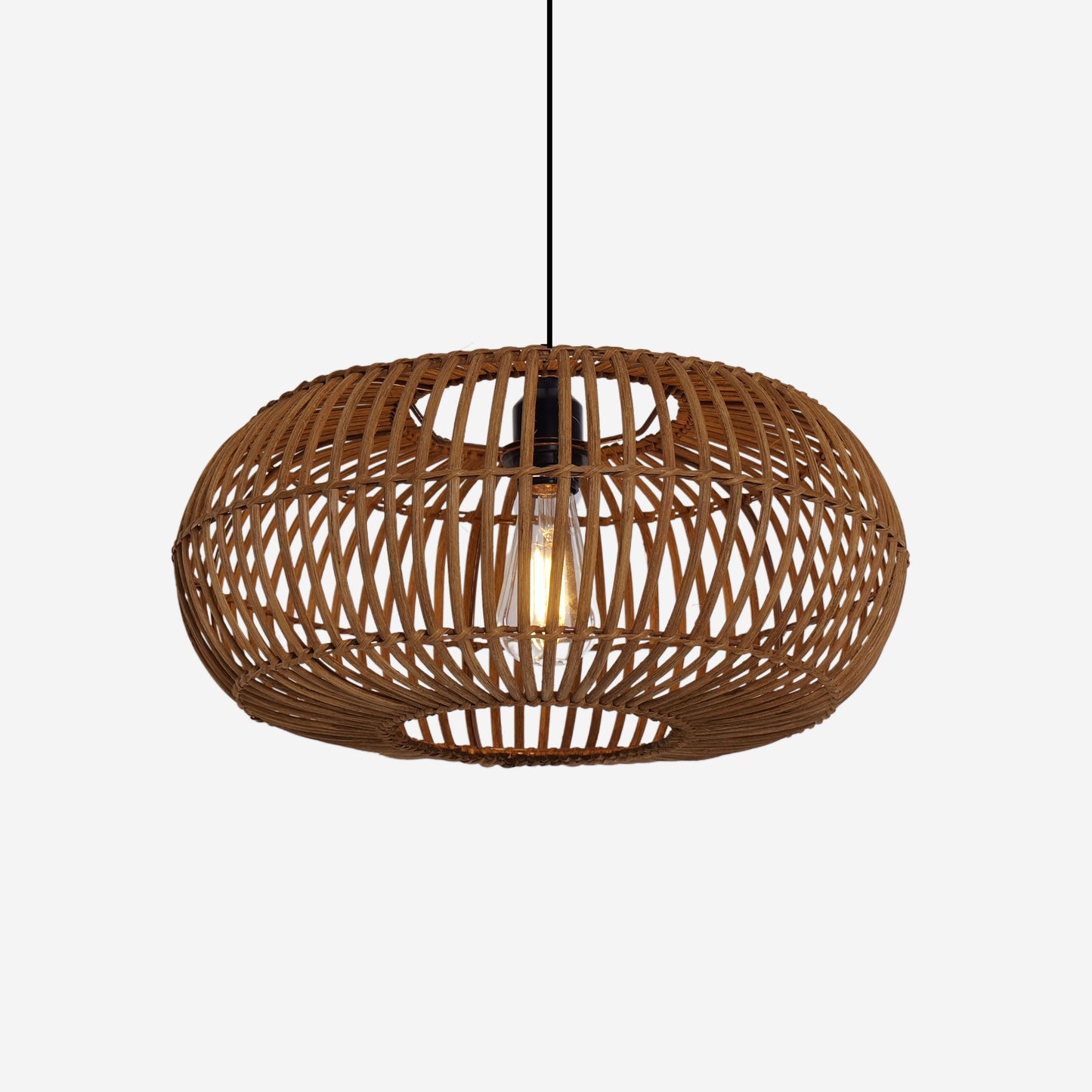 Natural Bamboo Woven Round Pendant Light for Warm Interiors
