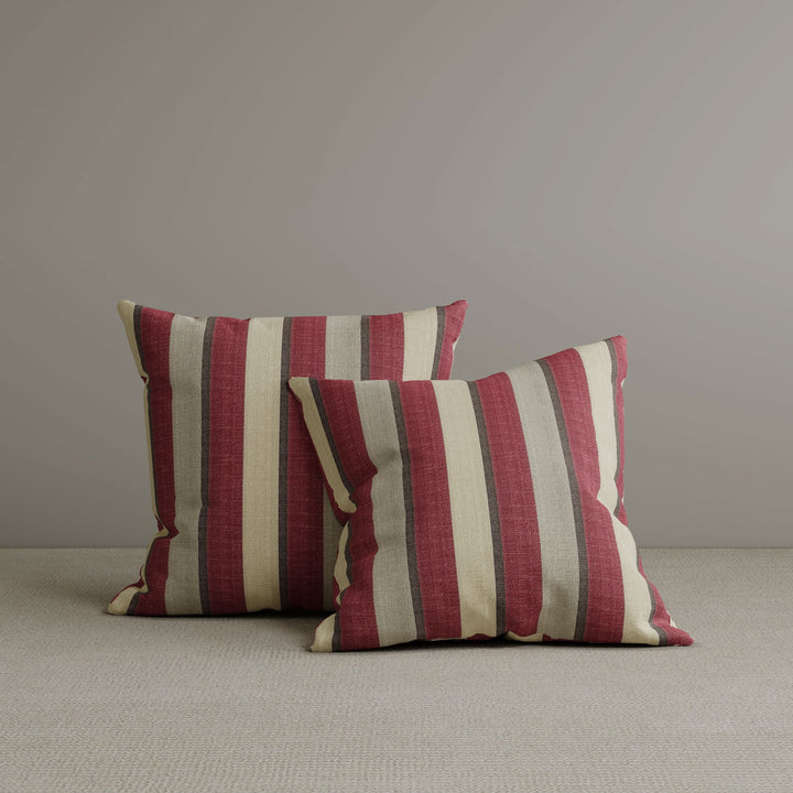 Square Exclusive Design Cushion in Claret Red Striped Cotton Linen, 45*45CM Cottonfy UK 2 PCS 