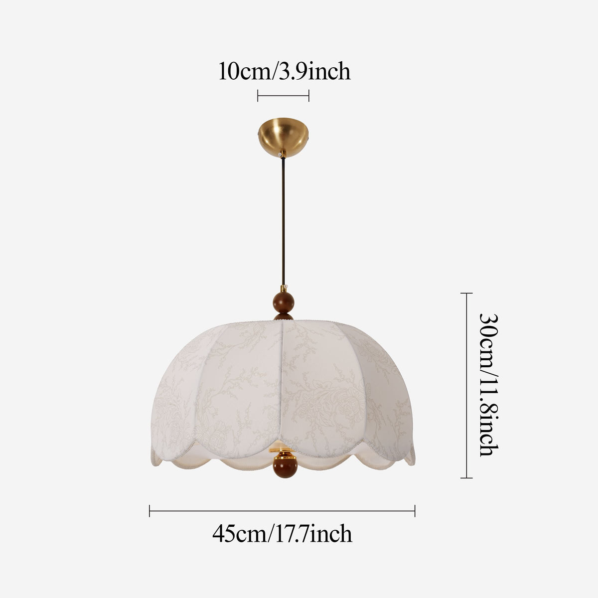 yellow fabric pendant light shown as a clean product view