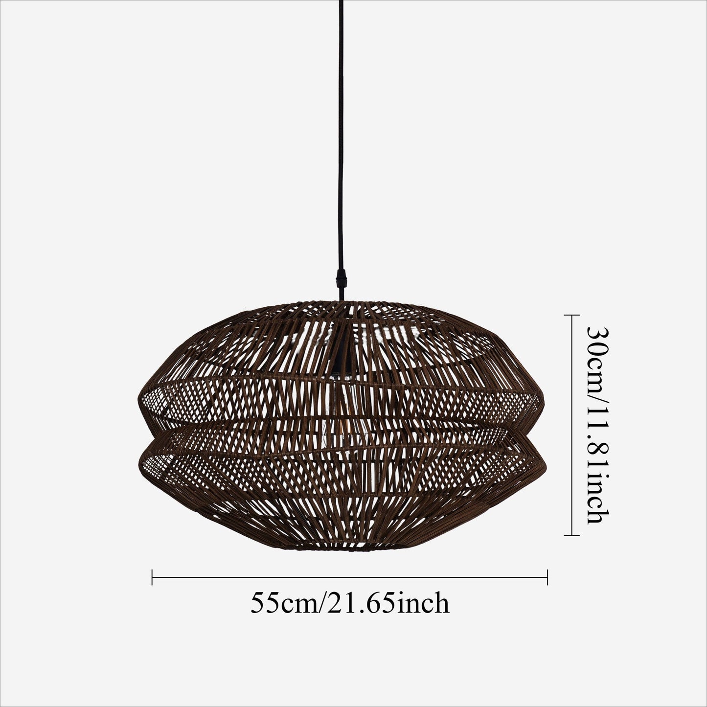 Lightsin Eco-Friendly Handwoven Rustic Farmhouse Rattan Pendant Light Lightsin UK 