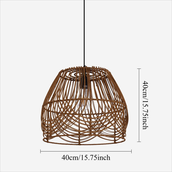 Living Nest UK Rustic Woven Rattan Pendant Light for Living Spaces Living Nest UK
