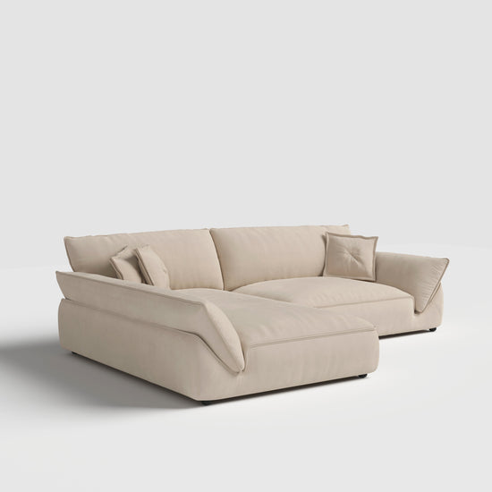 Cat-Scratch Resistant Fabric Elephant Ears Style Corner Sofa