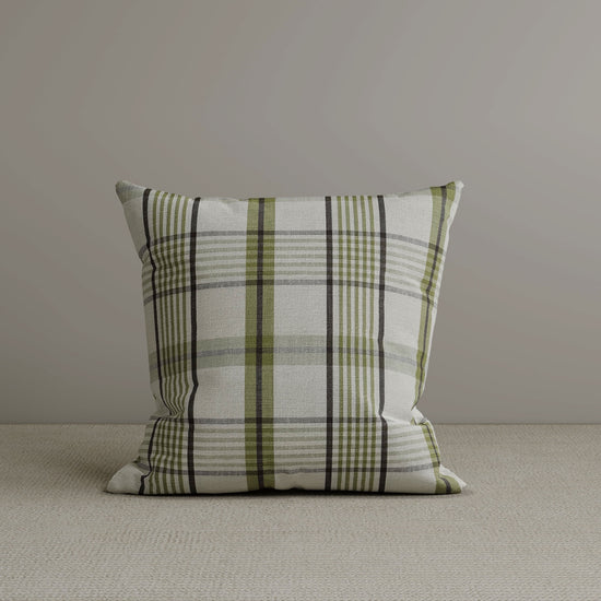 Square Exclusive Design Cushion in Moss Green Plaid Cotton Linen, 45*45CM Cottonfy UK 