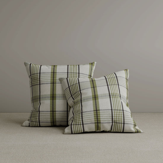 Square Exclusive Design Cushion in Moss Green Plaid Cotton Linen, 45*45CM Cottonfy UK 
