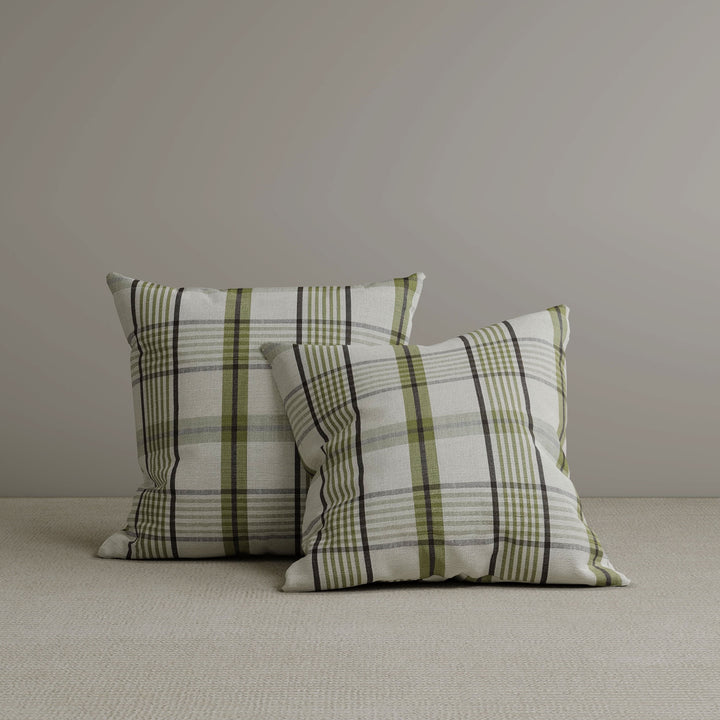 Square Exclusive Design Cushion in Moss Green Plaid Cotton Linen, 45*45CM Cottonfy UK 