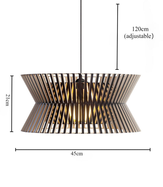 Lightsin Modern LED Wood Craft Drum Hanging Pendant Lights Lightsin UK 