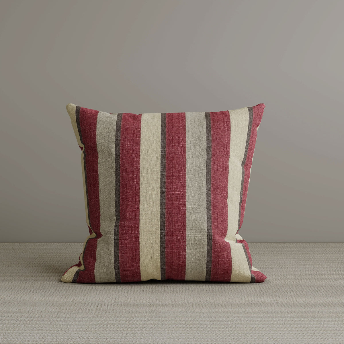 Square Exclusive Design Cushion in Claret Red Striped Cotton Linen, 45*45CM Cottonfy UK 1 PC 