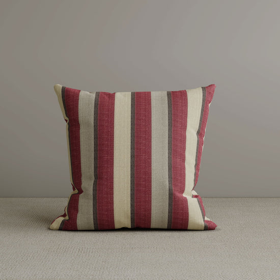 Square Exclusive Design Cushion in Claret Red Striped Cotton Linen, 45*45CM Cottonfy UK 1 PC 