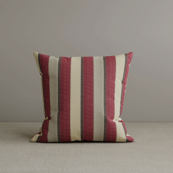Square Exclusive Design Cushion in Claret Red Striped Cotton Linen, 45*45CM Cottonfy UK 1 PC 