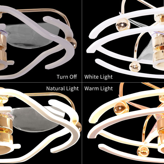 Living Nest UK Modern Ceiling Fan Light with Remote Control Low-Noise Adjustable Fan Light Living Nest UK