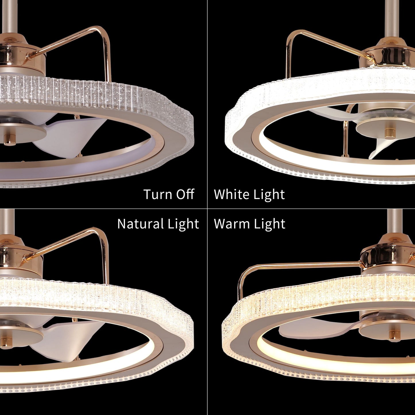 Living Nest UK Modern Reversible 3-Blades Metal Ceiling Fan with LED Light Living Nest UK