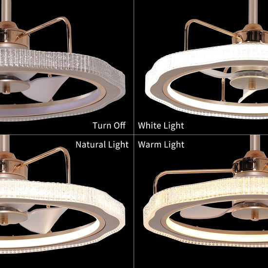 Living Nest UK Modern Reversible 3-Blades Metal Ceiling Fan with LED Light Living Nest UK